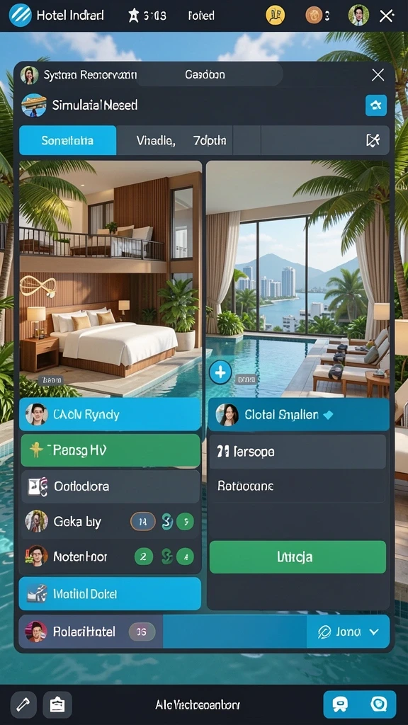 Menu pilihan mode permainan yang interaktif.
