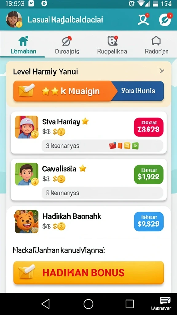 Screenshot menunjukkan tampilan menu permainan yang menarik.