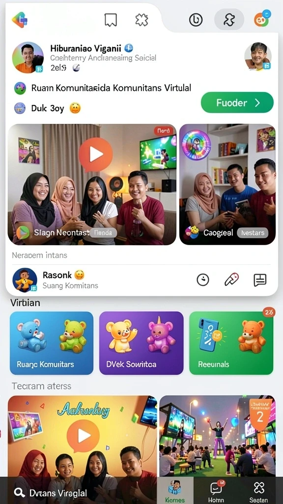 Lingkungan permainan yang indah dan terperinci.
