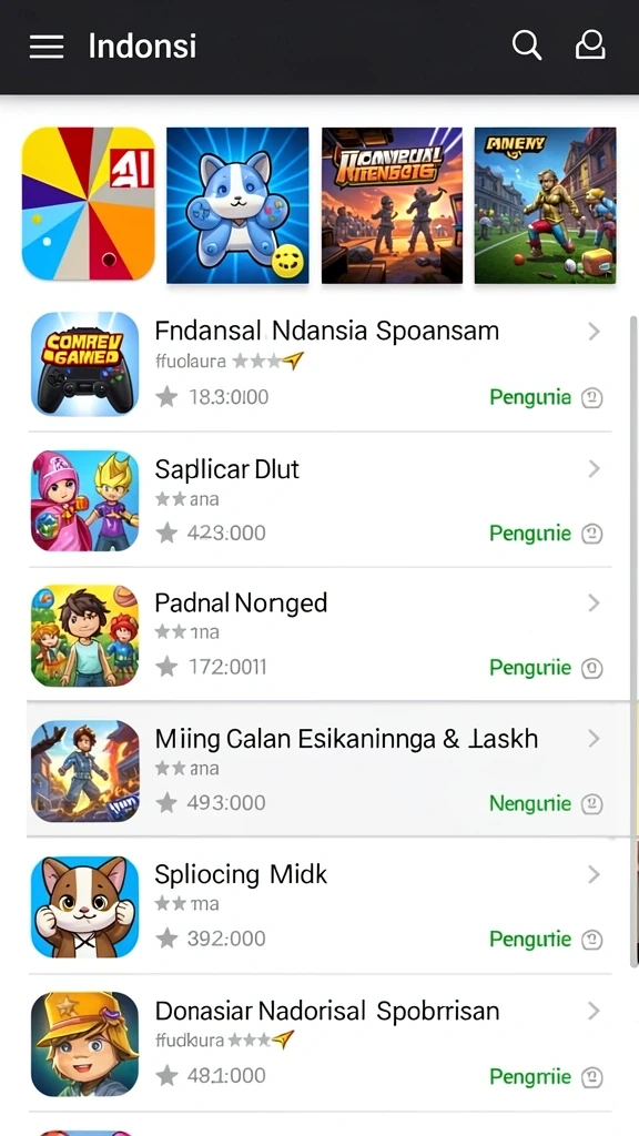 Berbagai karakter yang dapat dipilih untuk dimainkan.