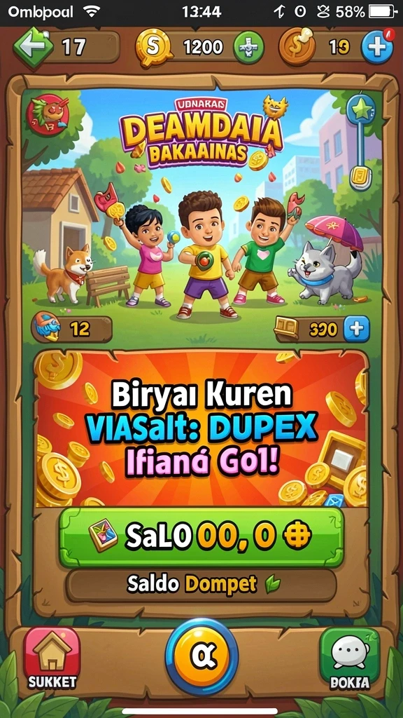 Tampilan meja permainan yang menarik.