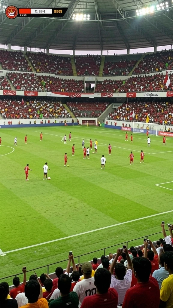 Pemandangan aksi pertandingan hoki.
